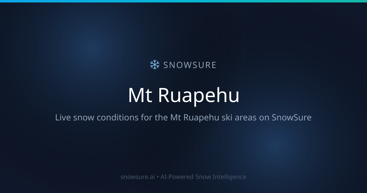 Mt Ruapehu Ski Resorts & Snow Conditions | SnowSure | SnowSure™
