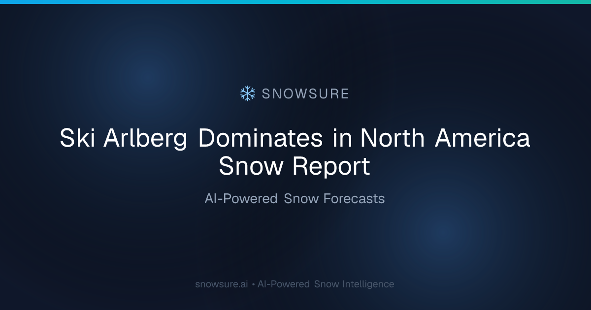 Ski Arlberg Dominates in North America Snow Report | SnowSure | SnowSure™