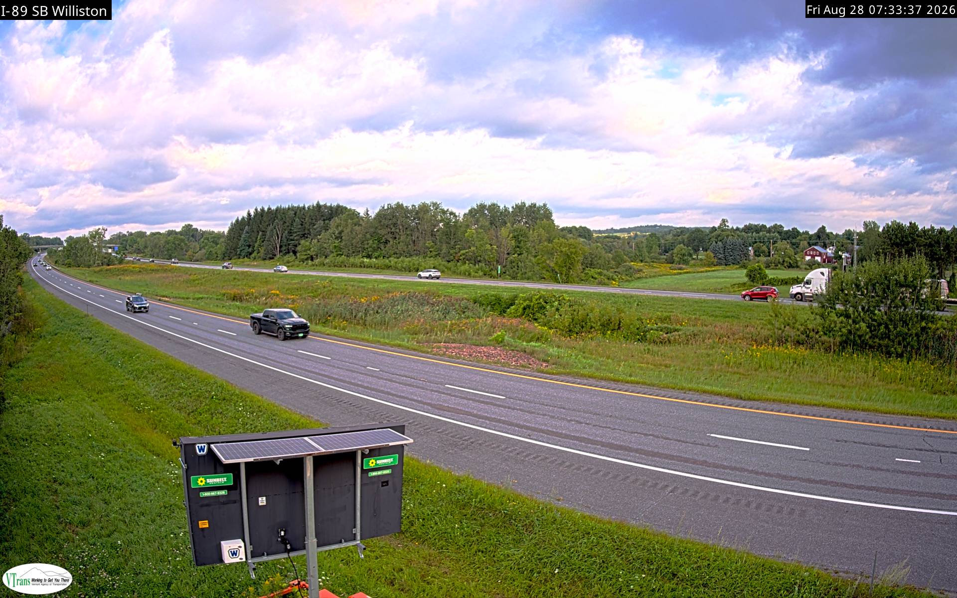 I-89 MM 81.35 SB WILLISTON road camera