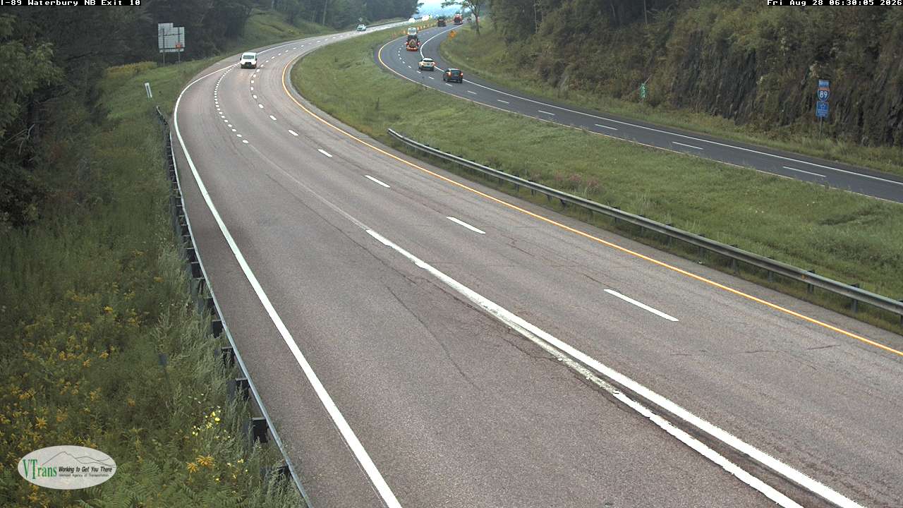 I-89 NB Exit 10 Waterbury South road camera