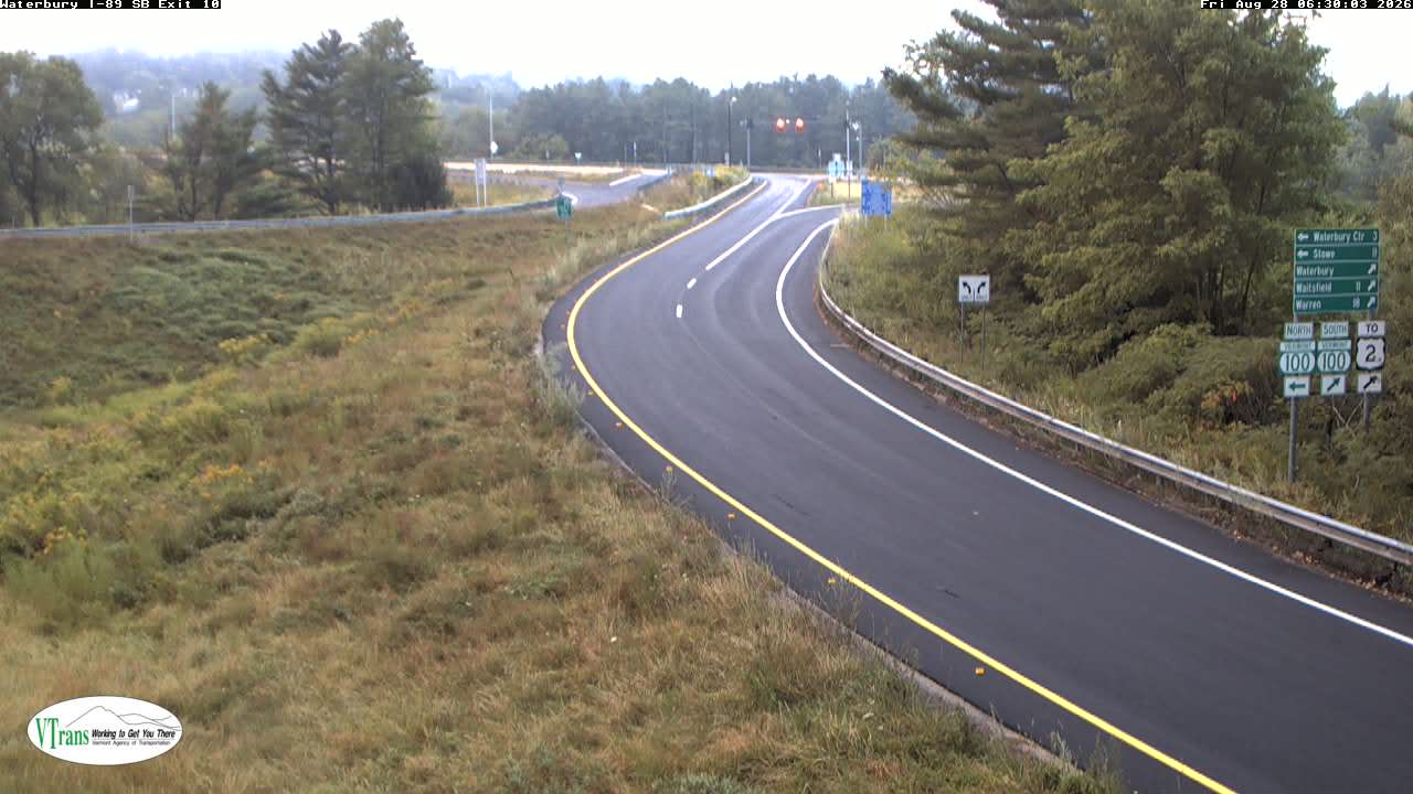 WATERBURY I-89 Exit 10 South road camera