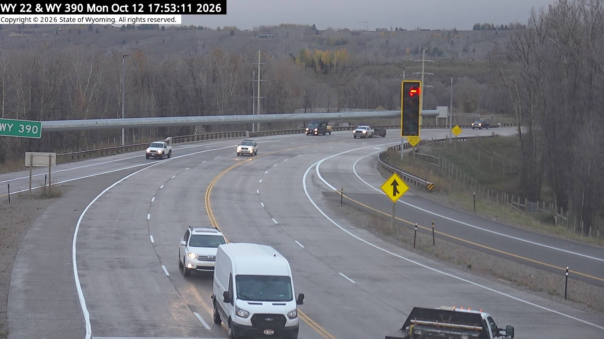 WYO 22 / WYO 390 Junction — WYO 22 East road camera